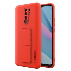   Wozinsky Kickstand Case Redmi 9 szilikon hátlap, tok, piros 