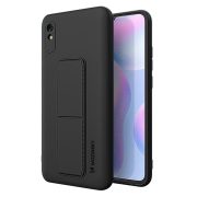   Wozinsky Kickstand Case Redmi 9A szilikon hátlap, tok, fekete 