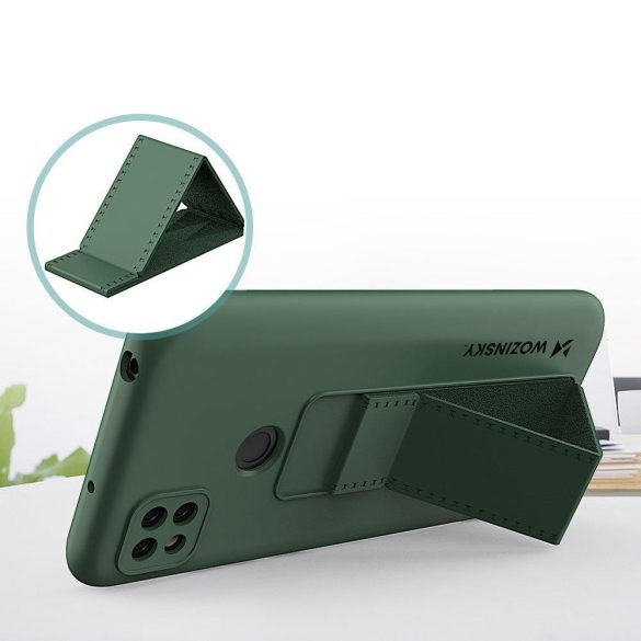 Wozinsky Kickstand Case Redmi 9A szilikon hátlap, tok, fekete 