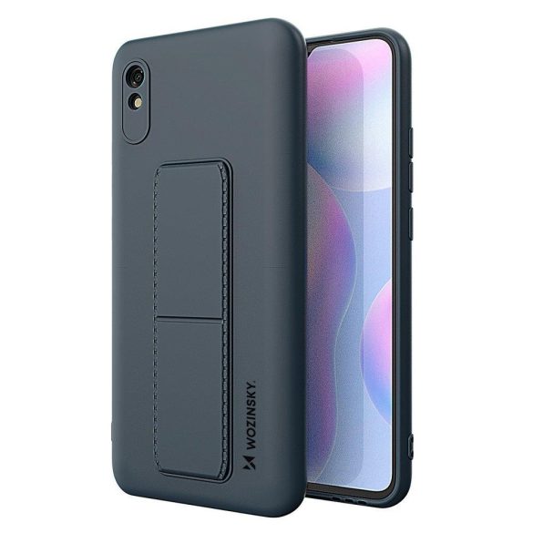 Wozinsky Kickstand Case Redmi 9A szilikon hátlap, tok, sötétkék