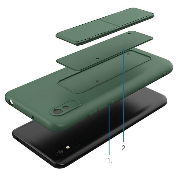 Wozinsky Kickstand Case Redmi 9A szilikon hátlap, tok, rózsaszín