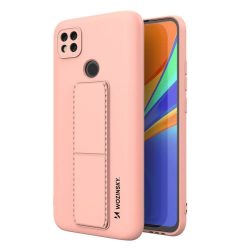   Wozinsky Kickstand Case Redmi 9C szilikon hátlap, tok, rózsaszín 