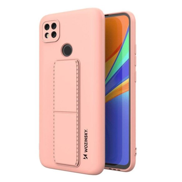 Wozinsky Kickstand Case Redmi 9C szilikon hátlap, tok, rózsaszín 