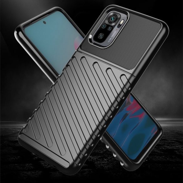 Armored Thunder Xiaomi Redmi Note 10/Note 10S ütésálló hátlap, tok, fekete