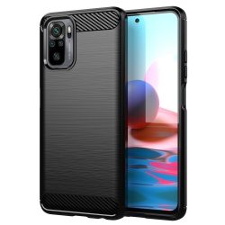   Carbon Case Flexible Xiaomi Redmi Note 10/Note 10S hátlap, tok, fekete