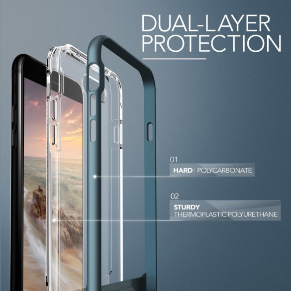 VRS Design (VERUS) iPhone 7 Plus Crystal Bumper hátlap, tok, acél kék