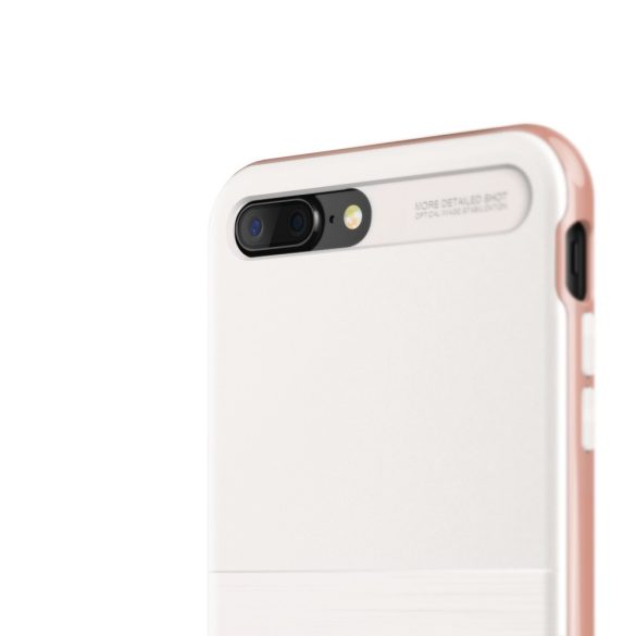 VRS Design (VERUS) iPhone 8 Plus New High Pro Shield hátlap, tok, fehér-rozé arany