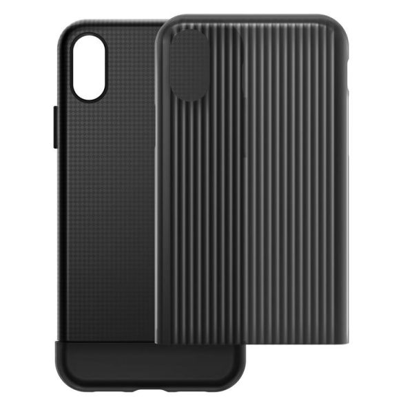 VRS Design (VERUS) iPhone X/Xs Shine Coat hátlap, tok, fekete