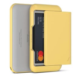   VRS Design (VERUS) D. Wallet Glide Type Plain oldalra nyitható kártyatartó (max 6 kártya), szürke-sárga