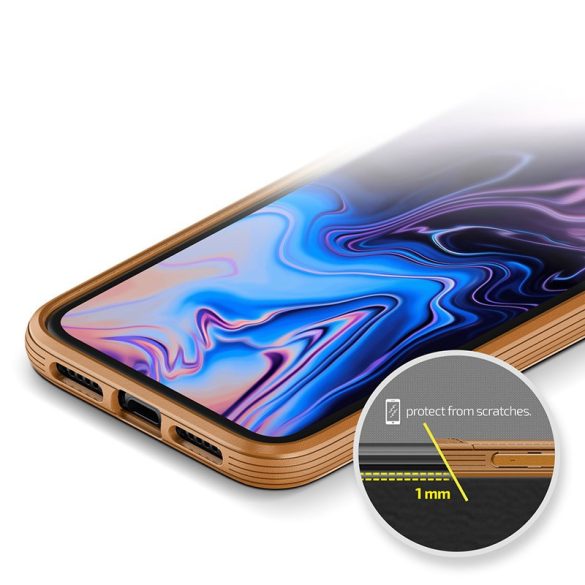 VRS Design (VERUS) iPhone Xs Max Leather Fit Label hátlap, tok, barna