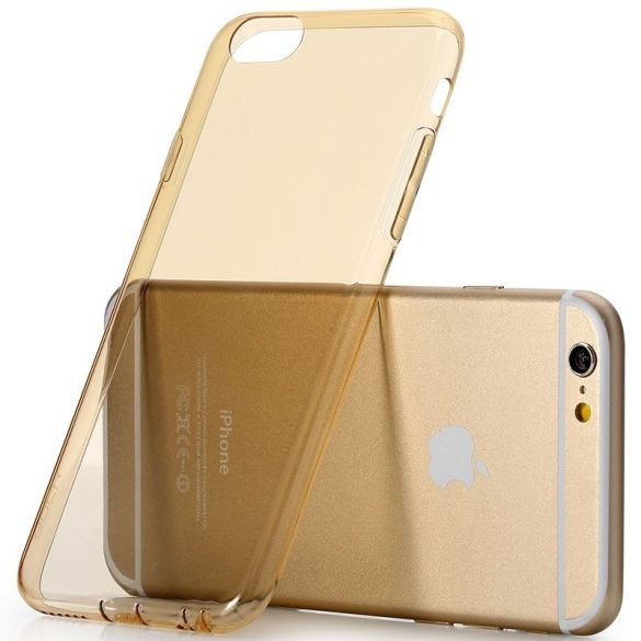 Rock iPhone 6 Plus/6S Plus Ultrathin TPU Slim Jacket szilikon hátlap, tok, átlátszó-arany