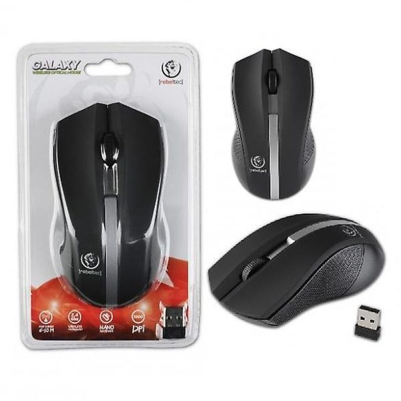 Rebeltec Galaxy wireless mouse, vezeték nélküli egér, fekete-ezüst