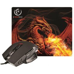 Rebeltec Red Dragon egér + egérpad, fekete-ezüst