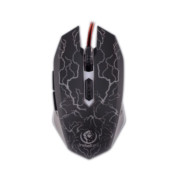 Rebeltec Diablo gaming (6 gombos) 1.5m, vezetékes egér, fekete