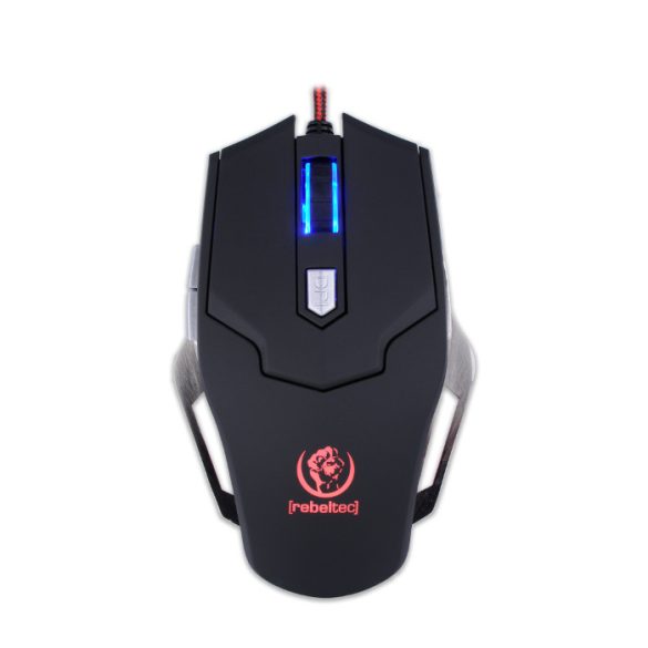 Rebeltec Falcon gaming (6 gombos) 1.8m, vezetékes egér, fekete