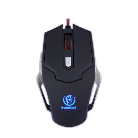 Rebeltec Falcon gaming (6 gombos) 1.8m, vezetékes egér, fekete