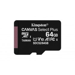   Kingston Canvas Select Plus micro SDXC, 64GB, class 10, UHS-I, 100 MB/s, memóriakártya, fekete