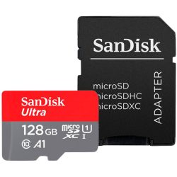   SanDisk Ultra Android micro SDXC, 128GB, class 10, UHS-I, 140 MB/s, memóriakártya adapterrel