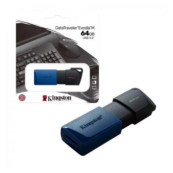 Kingston DT Exodia M 64GB USB 3.2 pendrive, fekete