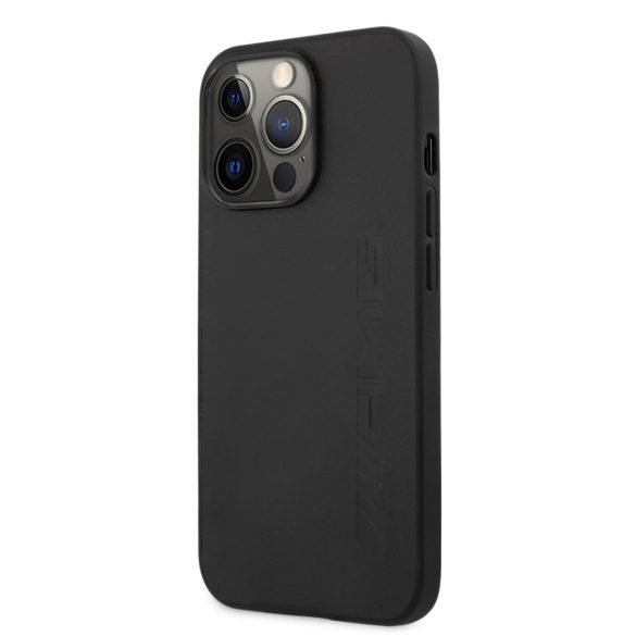 AMG iPhone 13 Pro Leather Hot Stamped eredeti bőr (AMHCP13LDOLBK) hátlap, tok, fekete