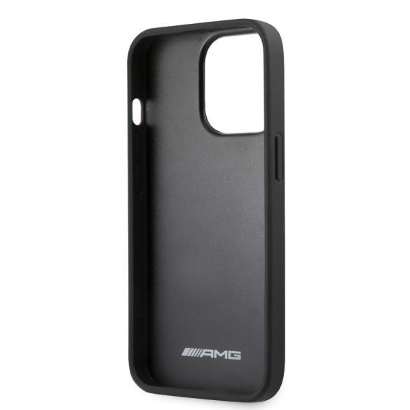 AMG iPhone 13 Pro Leather Hot Stamped eredeti bőr (AMHCP13LDOLBK) hátlap, tok, fekete