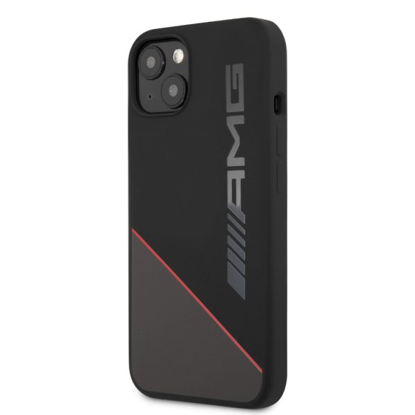 AMG Liquid iPhone 13 Mini Liquid Silicone (AMHCP13SRGDBK) hátlap, tok, fekete-piros