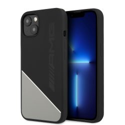   AMG iPhone 13 Mini Liquid Silicone (AMHCP13SWGDBK) hátlap, tok, fekete-szürke