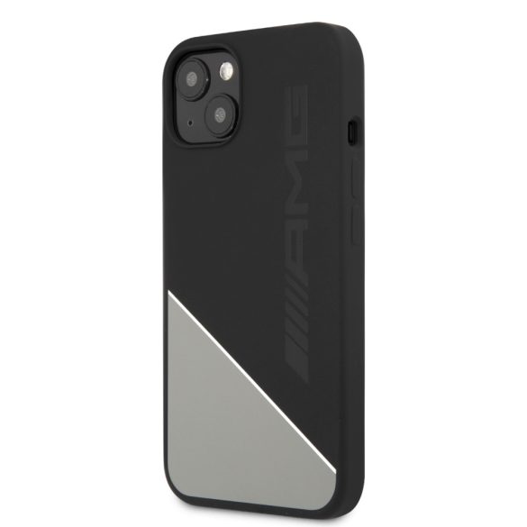 AMG iPhone 13 Mini Liquid Silicone (AMHCP13SWGDBK) hátlap, tok, fekete-szürke