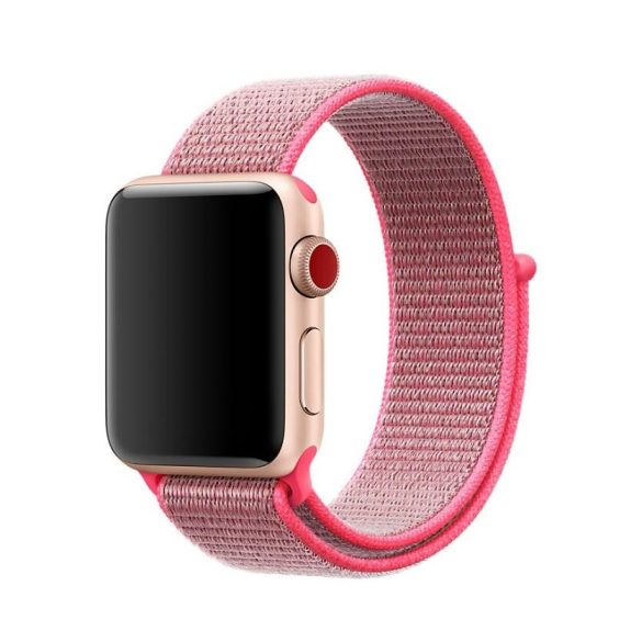 Apple Watch nylon 40mm óraszíj tépőzáras rögzítéssel, piros