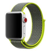   Apple Watch nylon 40mm óraszíj tépőzáras rögzítéssel, szürke-zöld