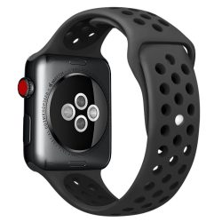 Apple Watch szilikon 44mm lélegző sport szíj, fekete