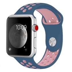   Apple Watch szilikon 40mm lélegző sport szíj, kék-rózsaszín