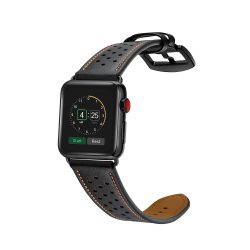 Apple Watch Sport Edition 44mm bőr óraszíj, fekete-piros
