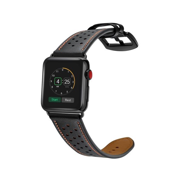 Apple Watch Sport Edition 44mm bőr óraszíj, fekete-piros