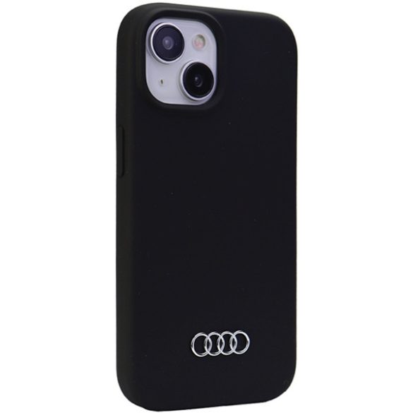 Audi Silicone Case iPhone 15 (AU-LSRIP15-Q3/D1-BK) hátlap, tok, fekete