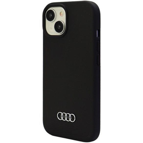 Audi Silicone Case iPhone 15 (AU-LSRIP15-Q3/D1-BK) hátlap, tok, fekete