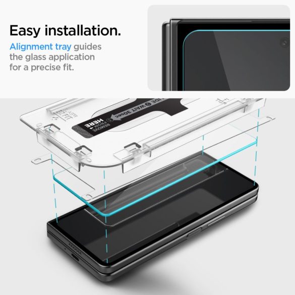 Spigen GLAS.tR EZ Fit Samsung Galaxy Z Fold 5 2db kijelzővédő üvegfólia (tempered glass) 9H keménységű, átlátszó