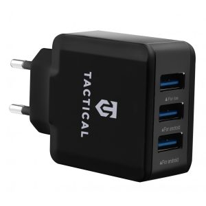 Tactical LZ-043 Travel Charger hálózati töltőfej, 3xUSB-A, 3.1A, fekete