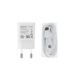   Samsung EP-TA200EWE + EP-DG970BWE USB-A gyári hálózati töltő, gyorstöltő adapter USB-A/USB-C kábellel, 1.5m,15W, (doboz nélküli), fehér