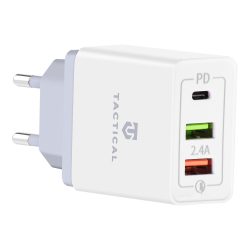   Tactical AR-QC-PD Travel Charger hálózati töltőfej, 2xUSB-A/USB-C QC 3.0 5.4A, fehér