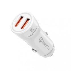   Tactical YSL-399 univerzális autós töltő, 2xUSB-A, QC 3.0, 3.1A, fehér