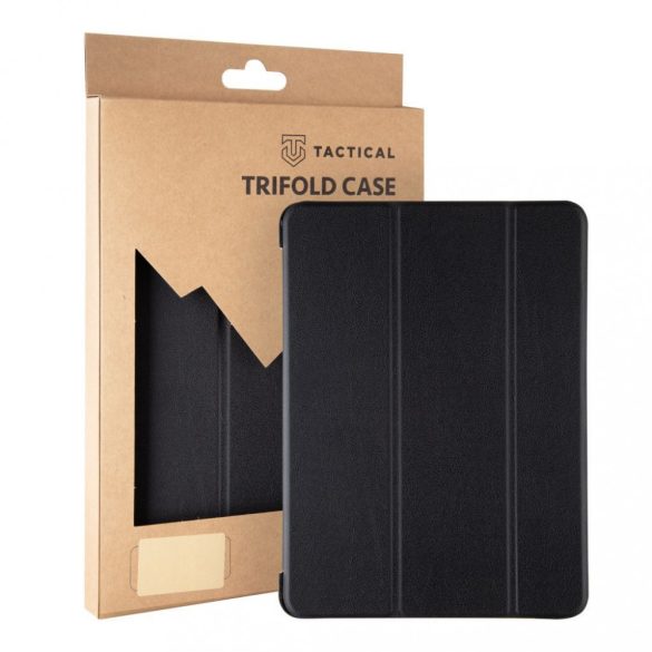 Tactical Book Tri Fold Samsung Galaxy Tab S7 FE 5G 12.4" T730/T736 oldalra nyíló smart tok, fekete