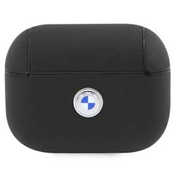 BMW Airpods Pro 2 Geniune Leather Silver Logo tok, fekete