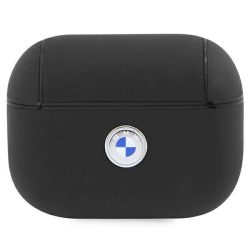   BMW Airpods Pro 2 Geniune Leather Silver Logo (BMAP2SSLBK) tok, fekete