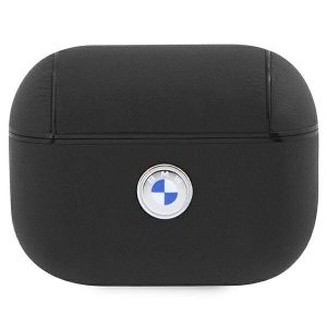 BMW Airpods Pro 2 Geniune Leather Silver Logo (BMAP2SSLBK) tok, fekete