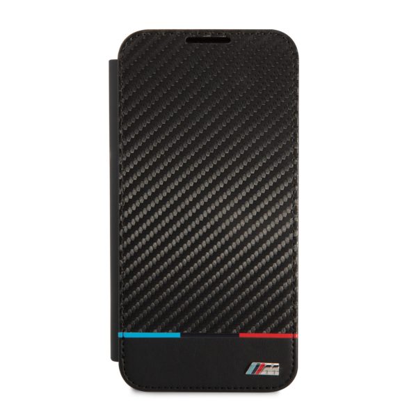 BMW Samsung Galaxy S22 Plus M Collection Triangles (BMBKS22MPUCARTCBK) oldalra nyíló tok, fekete