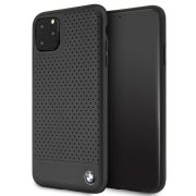   BMW iPhone 11 Pro Max Signature Perforated eredeti bőr (BMHCN65PEBOBK) hátlap, tok, fekete