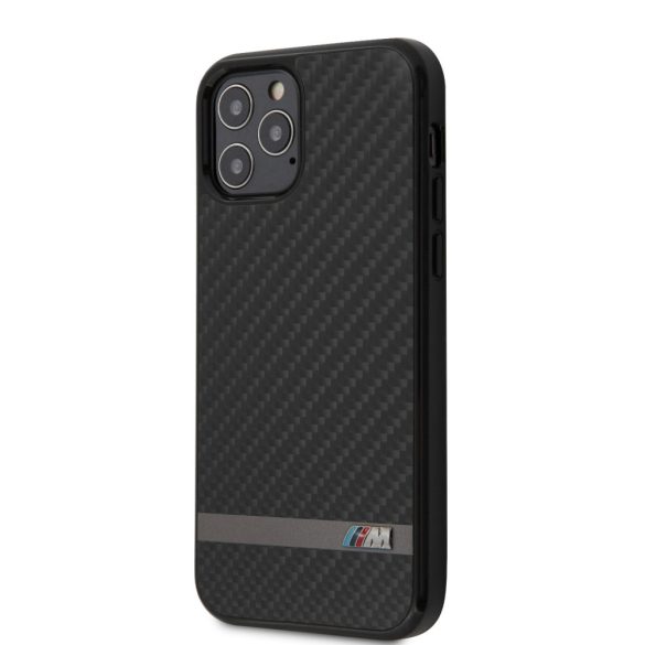 BMW iPhone 12 Pro Max M-Collection Carbon (BMHCP12LASCFBK) hátlap, tok, fekete