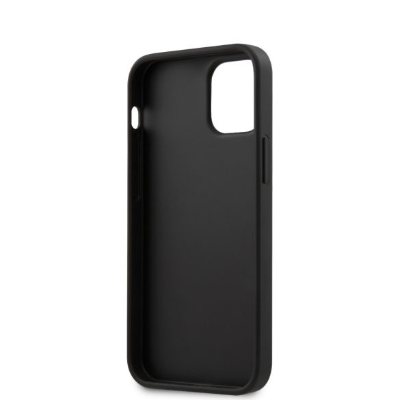 BMW iPhone 12 Mini Real Leather Hard Case eredeti bőr (BMHCP12SPOCBK) hátlap, tok, fekete