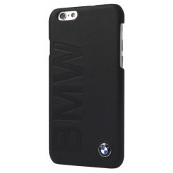   BMW iPhone 6 Plus/6S Plus Signature Debossed Logo Leather hátlap, tok, fekete